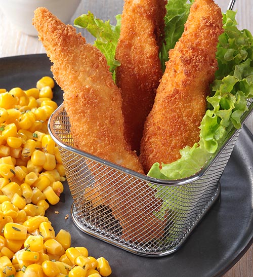 Nuggets de poulet et maïs poêlé